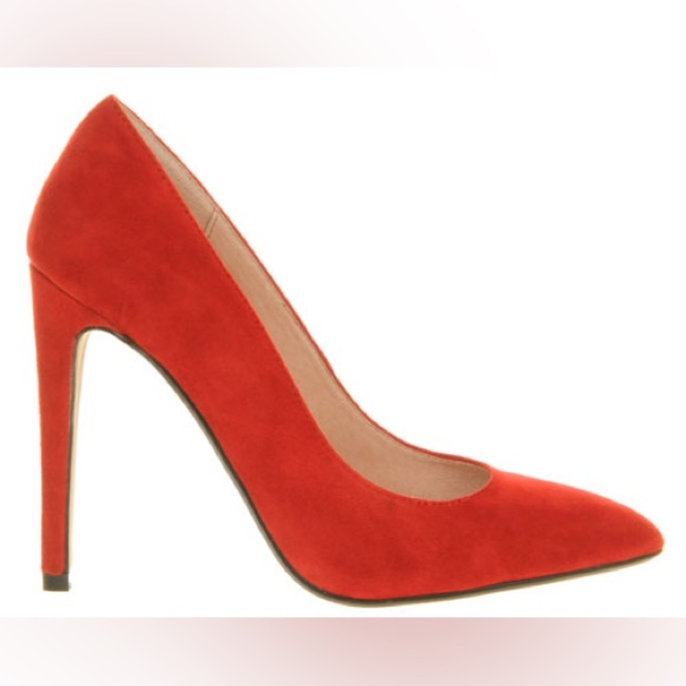 Heels Pumps Hazel Pointed Toe Pump In Frontier red faux Suede Sam Edelman - Picture 2 of 7